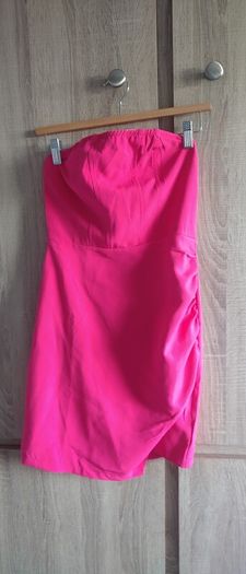 pink Zip Back Split Side Tube Bodycon Dress size s sm
