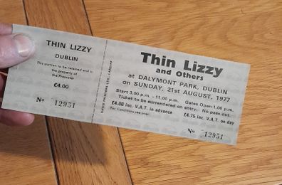 Thin Lizzy replica concert ticket