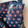 Cath Kidston Navy Blue Floral Oilcloth Messenger Baby Changing Bag with Mat Image 4