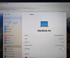 Macbook Air M1 13.3 | 8gb Ram | 256gb Ssd | 189 Cycles