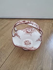 Hand Painted Porcelain Basket