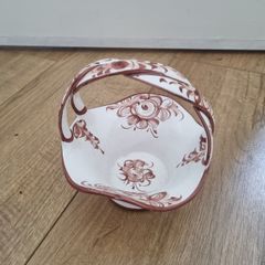 Hand Painted Porcelain Basket