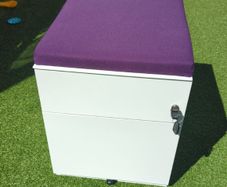 Office pedestal with seat cushion