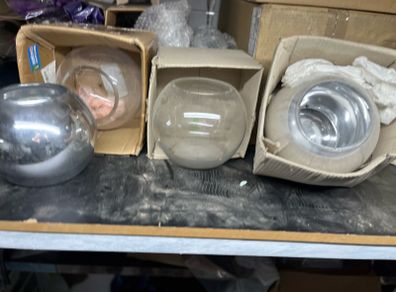 Section of glass vases and bowls