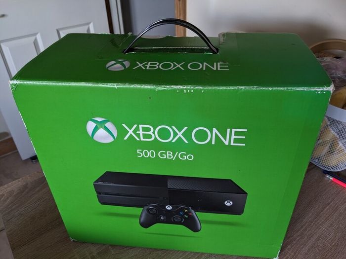 Xbox One 500GB console,  boxed with controller and cables.