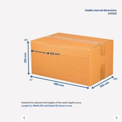 Multi-Depth Single Wall Cardboard Boxes - 406 mm x 356 mm x 203 mm