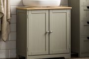 Under Sink Bathroom Cabinet Floor Standing Storage Cupboard Basin Unit, Grey