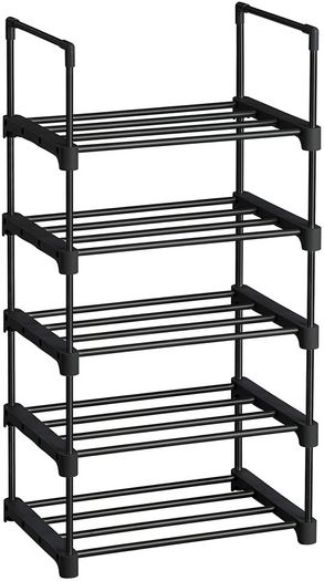 5 Tier Shoe Racks Set of 2 Metal Shoe Rack Stackable Space Saving Shoe Storage Multifunctional Stand Rack