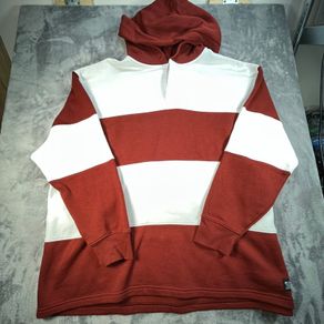 Levi's Mens White/Brown Fillmore Rugby Hoodie Size 2XL - Relaxed Fit
