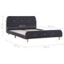 Bed Frame Dark Grey Fabric 135x190 cm Image 6