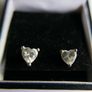 Vintage 925 Sterling Silver Heart shaped stud earrings Image 3