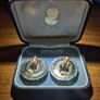 Vintage Blue and Gold Tone Earrings Image 2