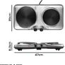 Double Hot Plate Electric Hob 2500W Tabletop Hob with 2 Ring Heating Plates Portable & Compact Ideal for Student Living, Camping, Caravans & Emergency Cooking Image 2