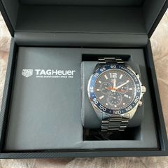 tag heuer formula 1 , 43mm blue dial chronograph watch
