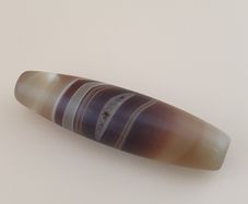 Vintage Middle Eastern Yemeni Suliemani Natural Eye Agate Bead Amulet
