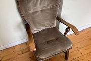 Classic Vintage Upholstered Armchair | Solid Wood Frame