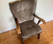 Classic Vintage Upholstered Armchair | Solid Wood Frame