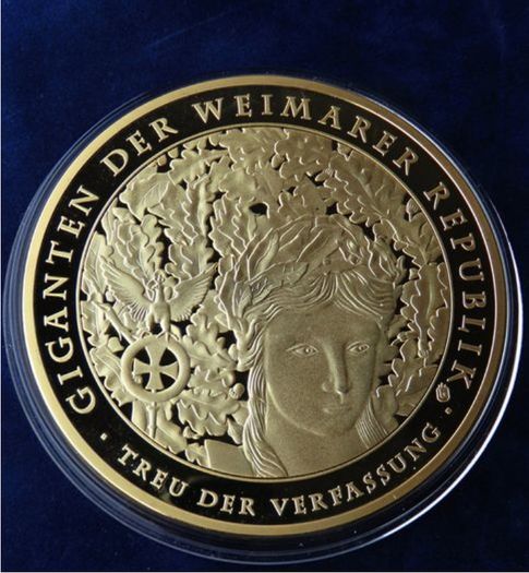 5 Reichsmark commemorative | 136 grams Gold & Silver plated proof XXL 130grams