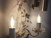 Wall Light Flower Detail Cream Beads
