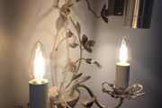 Wall Light Flower Detail Cream Beads
