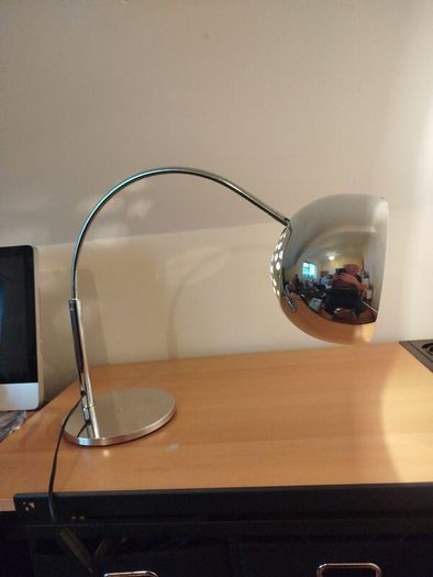 Polished Chrome Curved Office/Study Lamp