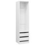 Wardrobe with Drawers High Gloss White 50x50x200 cm Chipboard Image 2