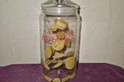 Vintage French made glass biscuit jar