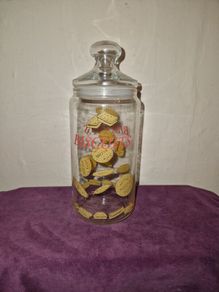Vintage French made glass biscuit jar