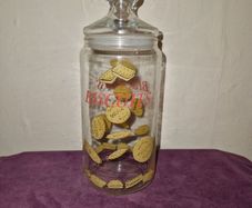 Vintage French made glass biscuit jar
