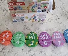 Wooden number eggs