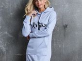 Meow long hooded dress