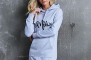 Meow long hooded dress