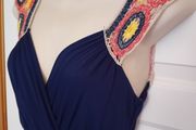 Elegant navy crochet dress