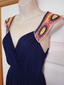 Elegant navy crochet dress