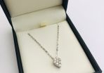 9ct White Gold Diamond Pendant & Chain