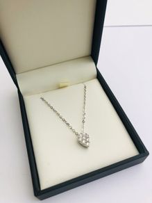 9ct White Gold Diamond Pendant & Chain