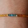925 Sterling Silver Beaded Bracelet with Orange and Blue Stones Image 2