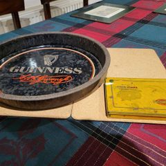 original guinness pub tray and Gold Flake Cigarette box