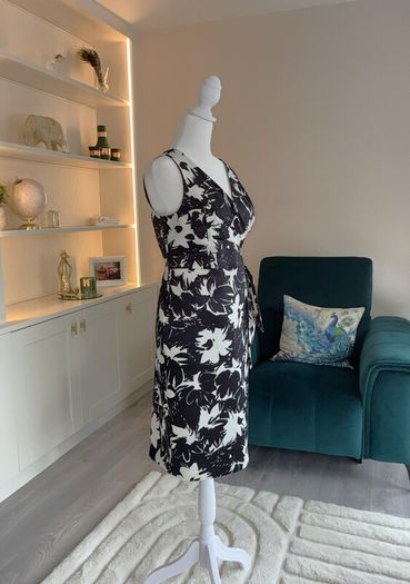 Ladies Black & White Floral Dress from Debenhams
