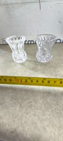 Pair Of 1950s Cut Glass Vintage Posy Vase/Vintage Toothpick Holder