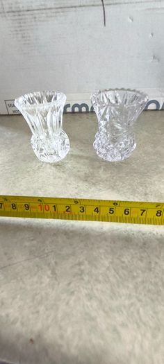 Pair Of 1950s Cut Glass Vintage Posy Vase/Vintage Toothpick Holder