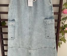 skirt bnwt utility style denim skirt size small sisters point premium boutique brand