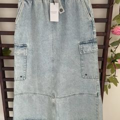 skirt bnwt utility style denim skirt size small sisters point premium boutique brand