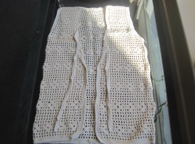 Vintage Hand Crocheted Waistcoat/Sleeveless Cardi