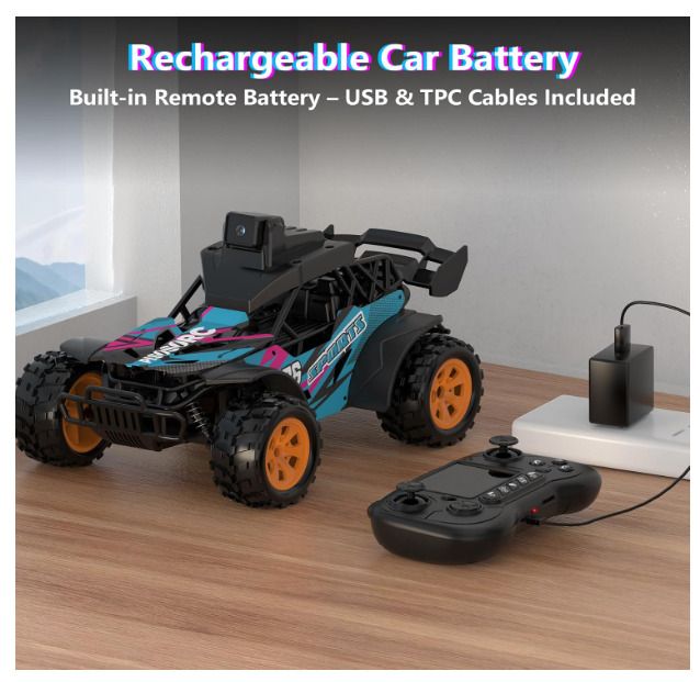 RC Car with Camera, RC Truck, Remote Control Car, 2.4GHz 2.8 Screen, 60 Adjustable Camera, Live Video