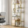 Bookcase with 6 shelves gold-transparent glass Image 2