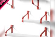 Rustic Shelves, Decorative Wall Shelf Set of 3, Floating Shelves for Bathroom, Bedroom, Living Room,Kitchen, Office and More, White and Red (FREE POSTAGE)