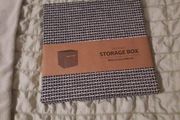black/white wicker style storage box