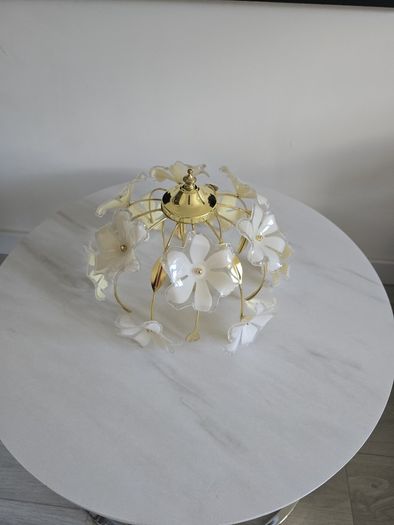 Vintage Hollywood Regency Floral Ceiling Light
