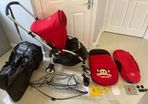 Bugaboo Bee Pram / Buggy / Pushchair / Stroller with loads of Accessories - Red